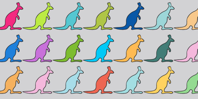 colorful illustration of kangaroo icons