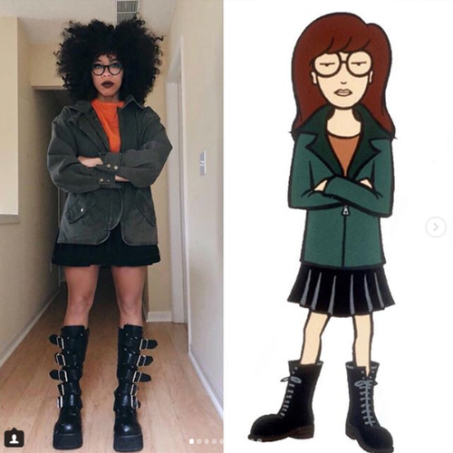 Post from @KIERAPLEASE of DARIA's costume on Instagram.