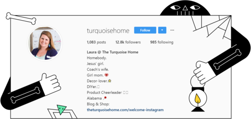 A screenshot of the description of @turquoisehome profile on Instagram.