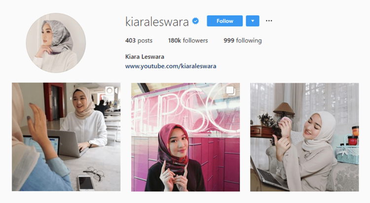 screenshot of Instagram profile of @KIARALESWARA - INDONESIA