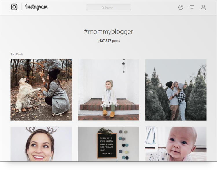 Mommyblogger hashtags on Instagram - audience targeting