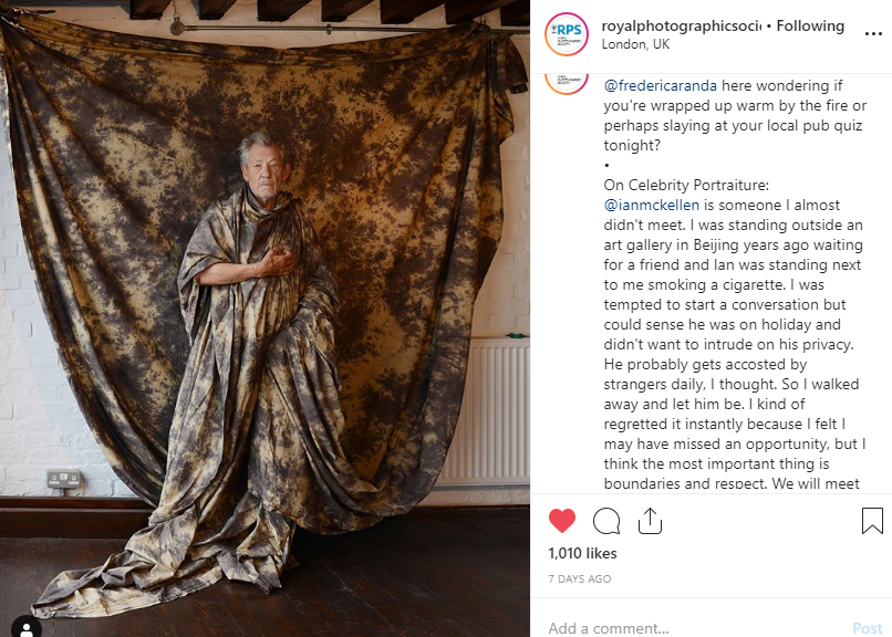 Screenshot of 4 posts from The Royal Photographic Society's Instagram Handle.
