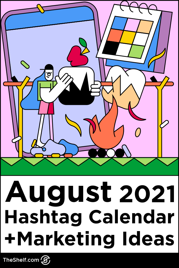 August 2021 hashtag calendar Pinterest pin