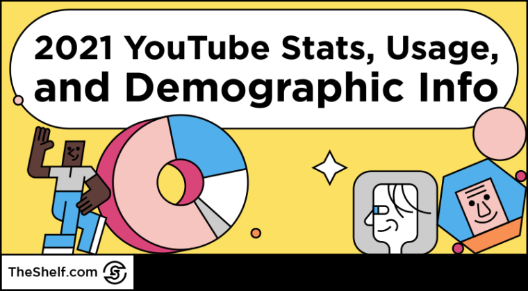 colorful line illustration - youtube statistics, usage, and demographics INFOGRAPHIC